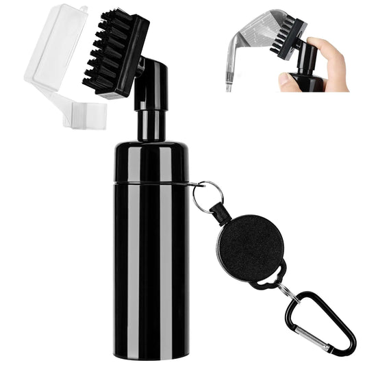 Retractable Golf Club Brush & Built-in Spray